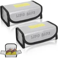 Sonstiges Lipo Safe Bag: Brandwerende tas voor accu's, 2 stuks, afmetingen 18,5 x 7,5 x 6 cm