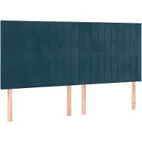 vidaXL Hoofdbord donkerblauw 180x5x118/128 cm fluweel