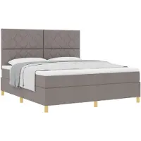 vidaXL Boxspringbed met matras, taupe, 180 x 200 cm, gestoffeerd