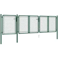 vidaXL Tuinpoort staal 400x75 cm groen