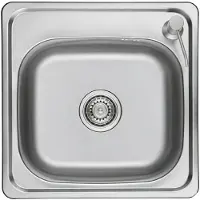 Kuchinox Enkele spoelbak, 47,5 x 47,5 cm, rechts, chroomstaal, set voor vloeistofdispenser
