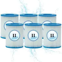 Merkloos Vervangingsfilterpatronen, type II, voor zwembaden (set van 6)
