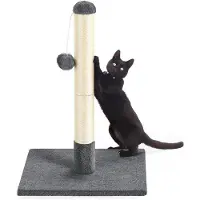 Famanu krabpaal voor katten - 60 cm hoog, met speelbal en plateau, donkergrijs