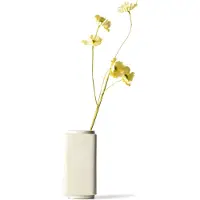 HEMA Vaas ⌀9x18cm Kub Keramiek Wit (wit)
