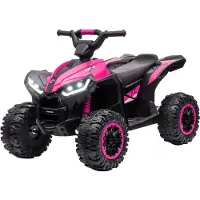 HOMCOM Electric Ride-on Car Kunststoff, Metall 83L x 53B x 55,5H cm Schwarz+Rosa