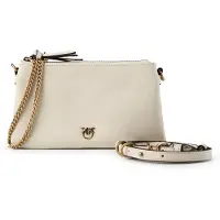 Pinko Beige Kalfskleren Bos Taurus Schoudertas