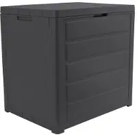 Eda Tuinkussen opbergbox Lena - compact - antraciet - kunststof - 120 liter - 58 x 44 x 56 cm