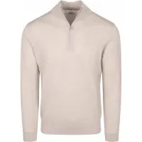 Profuomo Heren Truien & Vesten Pullover Half Zip Extrafine Merino - Beige - Maat XXL
