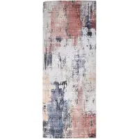 FRAAI Wasbare loper - Domingo Grunge Terracotta/Creme - 80x250cm
