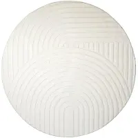 FRAAI Rond Scandinavisch vloerkleed - Charm Curves Wit - Ø 230cm
