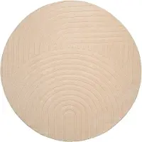 FRAAI Rond Scandinavisch vloerkleed - Charm Curves Beige - Ø 200cm