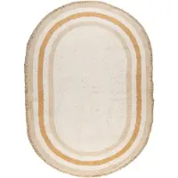 Little Olly Ovaal wasbaar kindervloerkleed - Milo Beige - 200x300 cm