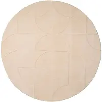 FRAAI Rond Scandinavisch vloerkleed - Charm Circles Beige - Ø 160cm