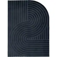 FRAAI Organisch Vloerkleed - Flowy Wavy Antraciet | Wasbaar - 160x230cm