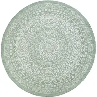 FRAAI Rond buitenkleed - Summer Azteca Groen - Ø 100cm