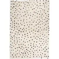 FRAAI Hoogpolig vloerkleed - Grand Dots Creme/Zwart | Sfeer - 140x200cm