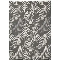FRAAI Buitenkleed - Malta Leaves Zwart | Budgettopper! - 80x150cm