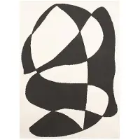 FRAAI Japandi vloerkleed - Yori Abstract Crème/Zwart - 140x200cm