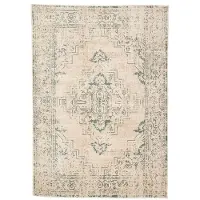 FRAAI Vintage vloerkleed - Spring Ethnic Creme/Groen - 80x150cm