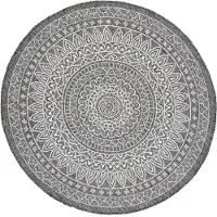 FRAAI Rond buitenkleed - Summer Azteca Grijs Ø 180cm