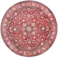 FRAAI Rond vintage vloerkleed - Imagine Medaillon Rood | Rijk - Ø 100cm