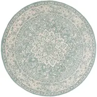 FRAAI Rond vintage vloerkleed - Wonder Oriental Groen Ø 120cm