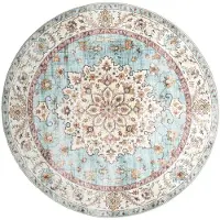 FRAAI Rond vintage buitenkleed - Santo Medaillon Lichtblauw - Ø 160cm