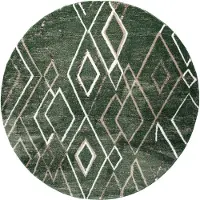 FRAAI Berber vloerkleed rond - Blend Diamond Groen - Ø 120cm