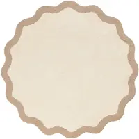FRAAI Rond Wasbaar vloerkleed - Hazy Beige/Creme - Ø 160cm