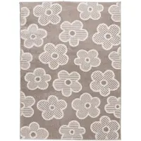 Little Olly Kinderkamer vloerkleed - Bowie Bloem Taupe - 80x150cm