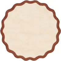 FRAAI Rond Wasbaar vloerkleed - Hazy Bruin/Creme - Ø 120cm