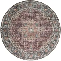 FRAAI Rond binnen- en buitenkleed - Kairo Medaillon Bordeauxrood - Ø 160cm