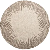 FRAAI Rond buiten vloerkleed - Tiga Edge Taupe - Ø 100cm
