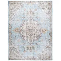 FRAAI Oosters vloerkleed - Leyla Medaillon Lichtblauw - 200x290cm