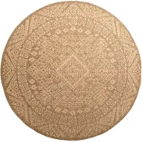 FRAAI Rond jute buitenkleed - Mavi Medaillon Bruin/Creme - Ø 100cm