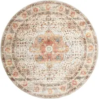 FRAAI Rond binnen- en buitenkleed - Kairo Medaillon Creme/Meerkleurig - Ø 100cm