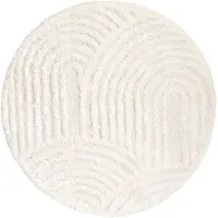 FRAAI Rond Scandinavisch vloerkleed - Lova Arches Creme - Ø 100cm