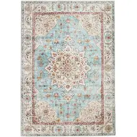 FRAAI Vintage buitenkleed - Santo Medaillon Lichtblauw - 80x150cm