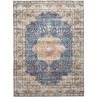FRAAI Binnen- en buitenkleed - Kairo Medaillon Donkerblauw/Terracotta - 80x150cm