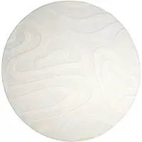 FRAAI Rond Scandinavisch vloerkleed - Charm Shapes Wit - Ø 80cm