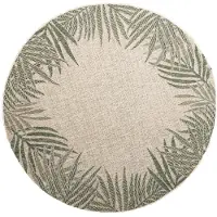FRAAI Rond buiten vloerkleed - Tiga Edge Groen - Ø 120cm
