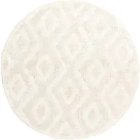 FRAAI Rond Scandinavisch vloerkleed - Lova Diamond Creme - Ø 100cm