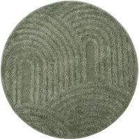 FRAAI Rond Scandinavisch vloerkleed - Lova Arches Groen - Ø 100cm