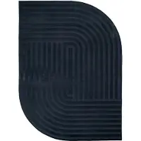 FRAAI Organisch Vloerkleed - Flowy Lines Antraciet | Wasbaar - 160x230cm