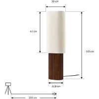 LINDBY Vloerlampe , Kimiko, Hout, Woonkamer, Stof, Scandinavisch