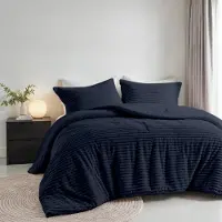 Zydante teddy rib dekbedovertrek - Blauw - 200x220