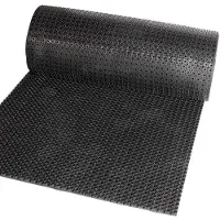 ANRO Rubberen Deurmat Zwart 150x100cm – Ringmat Honingraatmat Antislip Buiten Rubbermat