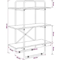 vidaXL Boekenplank 3-laags 60 x 35 x 105 cm PB Artisanaal eiken