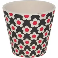 Quy Cup - 90ml Ecological Espresso Reisbeker - “Daisy Black” 7x7x7cm