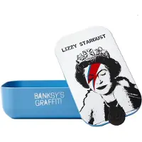 Quy Cup Duurzame Lunchbox 900ml - Banksy’s Graffiti Collection Lizzy Stardust - R-PET Recycled pet- Silliconen afdichting-Perfect voor warme en koude gerechten-BPA-, BPS- en ftalaatvrij